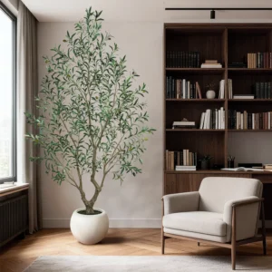 Premium Faux Olive Tree with Thick Natural Trunk (150cm - 240cm Deluxe Plant)