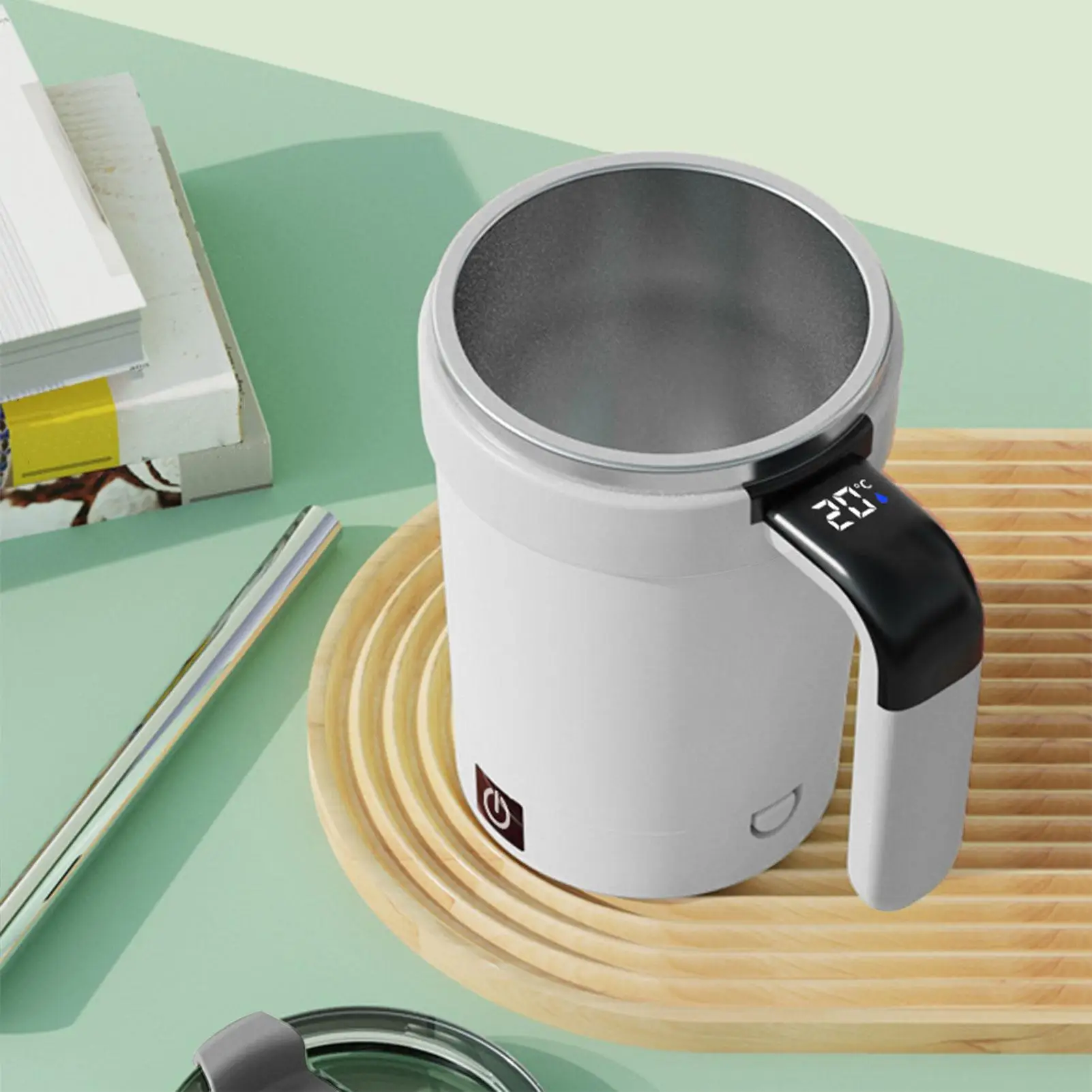 Automatic Stirring Coffee Cup. Rechargeable Automatic Stirring Cup with Temperature Display. Drinking Cup Lid with Straw. Suitable for Coffee. Tea and Hot Chocolate – Bild 4